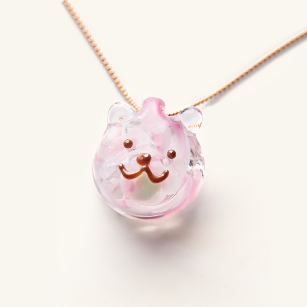 Crystal】「クマクリスタル」（桜餅） - 幸愛硝子（ユキエガラス